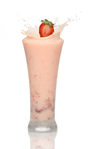 Strawberry smoothie with splash — Stock Photo, Image