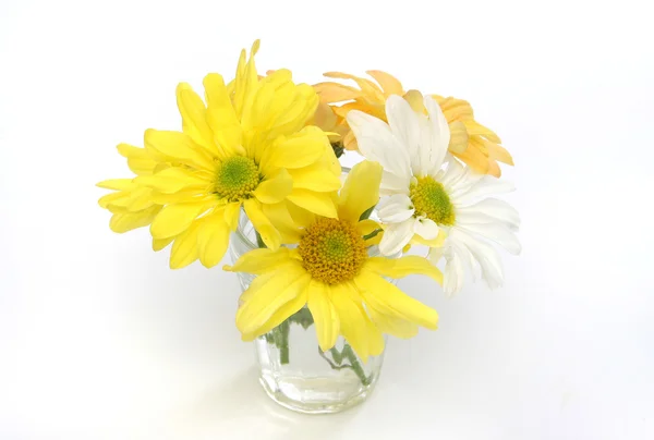 Group of flowers in a glass vase — Stock Photo, Image