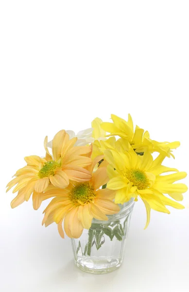 Group of flowers in a glass vase — Stock Photo, Image