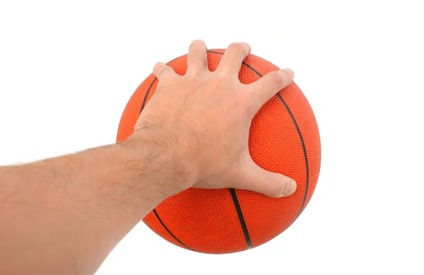시키거나 절연 농구 볼을 잡는 손 — 스톡 사진