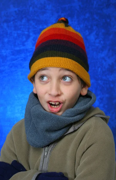 소년 겨울에 있는 재미 — 스톡 사진