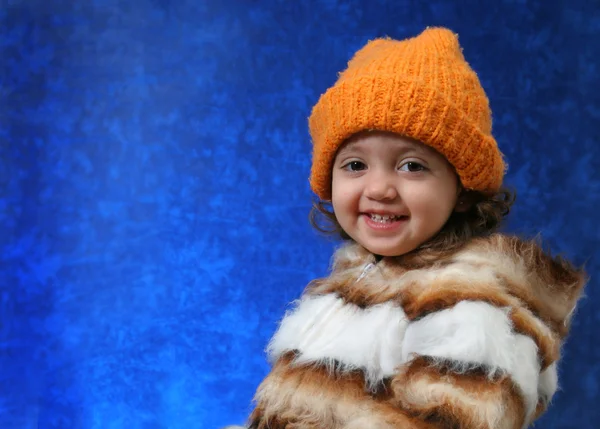 Retrato de inverno da criança — Fotografia de Stock