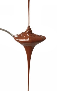 Melted chocolate on a spoon clipart