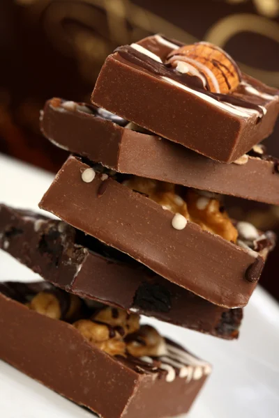 Deliciosa pila de chocolates — Foto de Stock