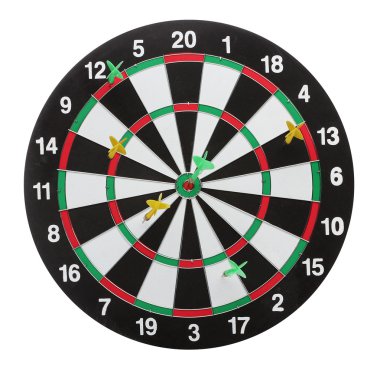 Dartboard bull´s eye. Isolated on white background