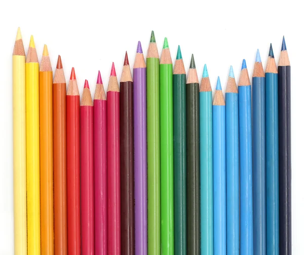 흰색 배경 위에 색 연필 — 스톡 사진