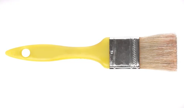 Yellow brush over white background — Stock Photo, Image