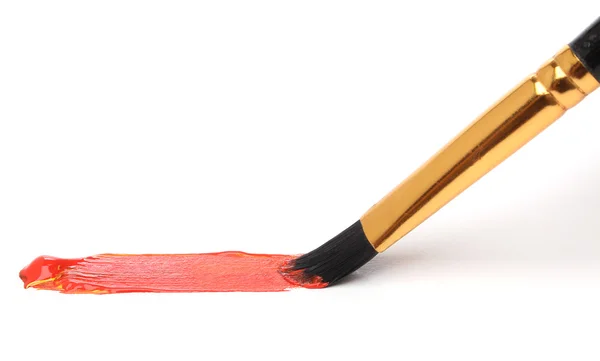 Beyaz üzerine fırça boyama — Stok fotoğraf
