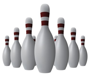 Vector ten bowling pins. clipart