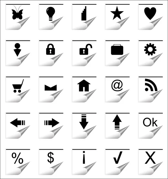 Papier pictogrammen — Stockvector