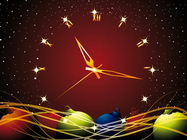 Horloge de Noël — Image vectorielle