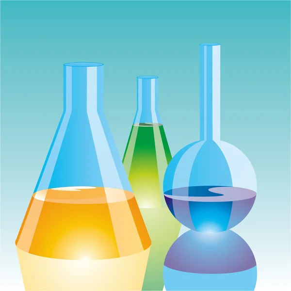 Колір хімічних колби — стоковий вектор
