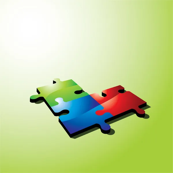 Colored puzzle pieces — Stock Vector