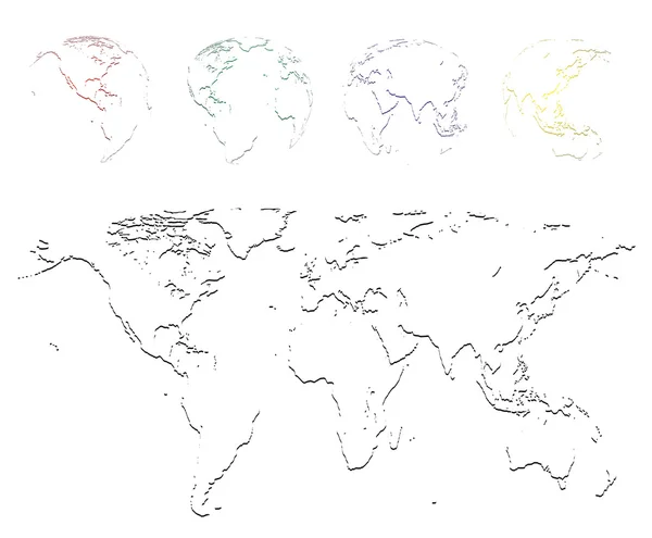 Mapa del mundo del vector . — Archivo Imágenes Vectoriales