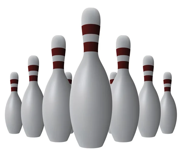 Vektor tio bowling stift. — Stock vektor
