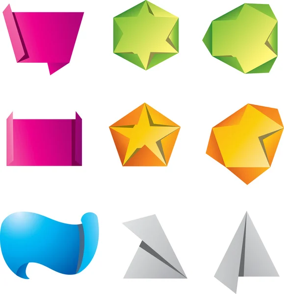 Origami banners — Stockvector