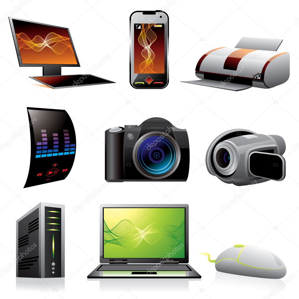 Computers and electronics icons