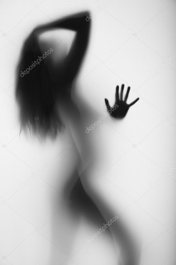 Sexy, and beautiful woman, long hair, hand, silhouette