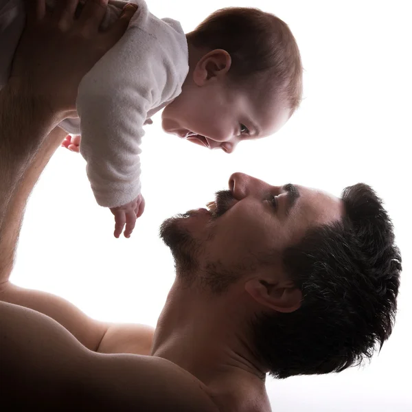 Vader en zijn zoon baby samen — Stockfoto