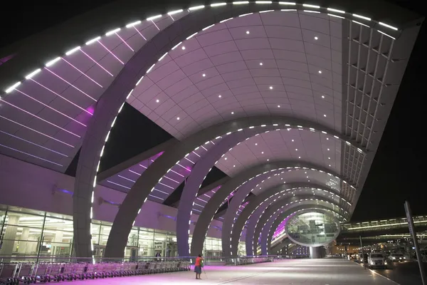 stock image Dubai airport terminal, outdoor building side