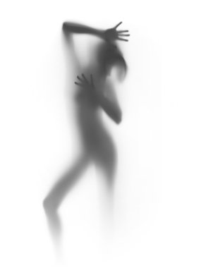 Beautiful dancer woman silhouette, human body shape clipart