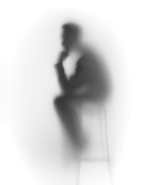 Thinking man abstract silhouette clipart