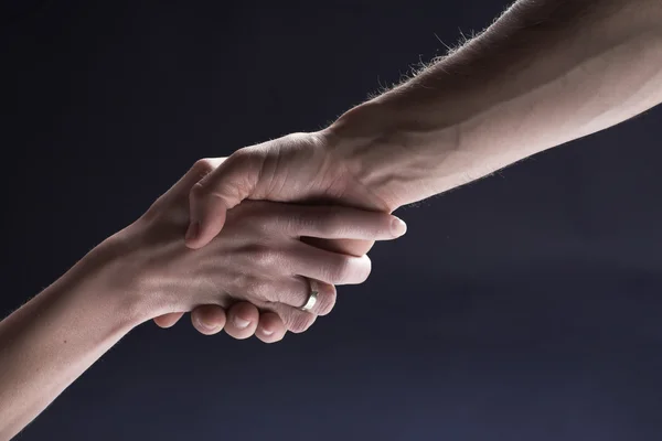 Stock image Woman and man hand shake