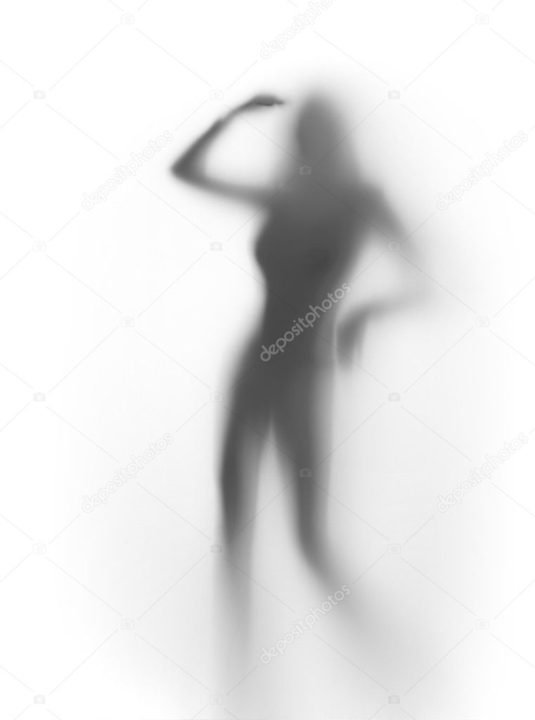 Beautiful dancer woman silhouette, human body shape