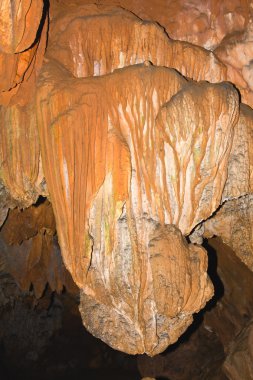 Stalactites in a cave, Thailand clipart