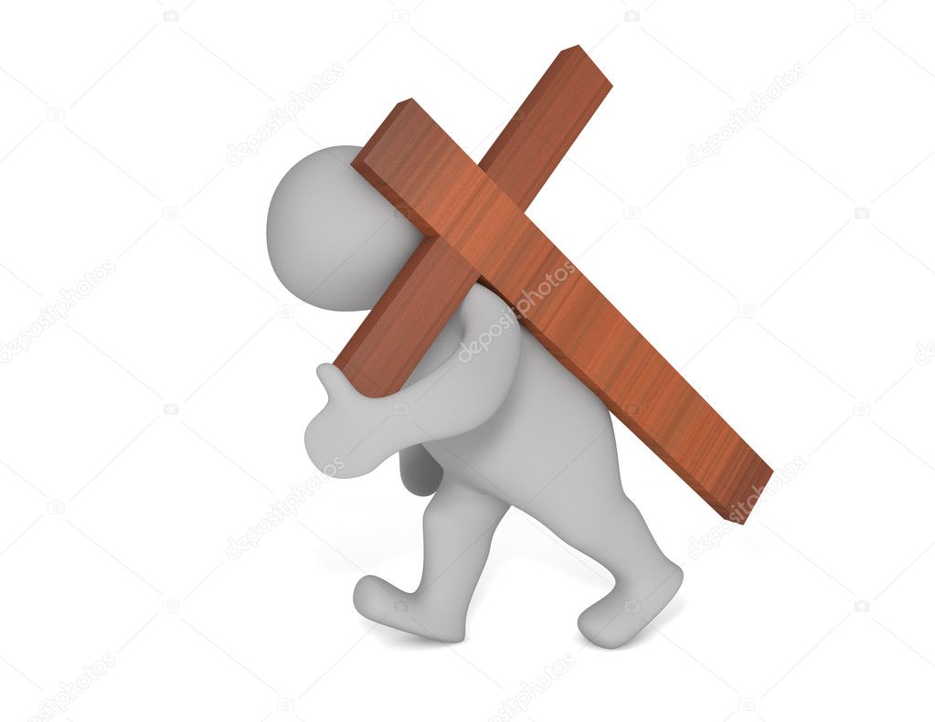 Man carrying a wooden cross — Stock Photo © weissdesign #10462113