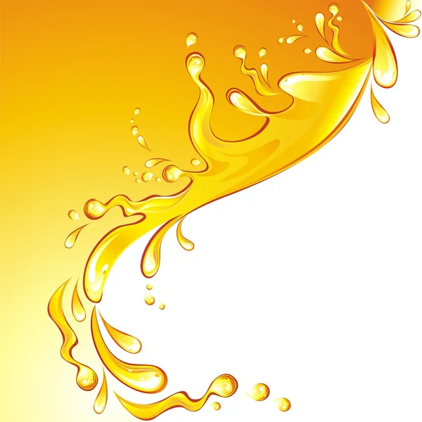 Orange juice splash. — Stock Vector
