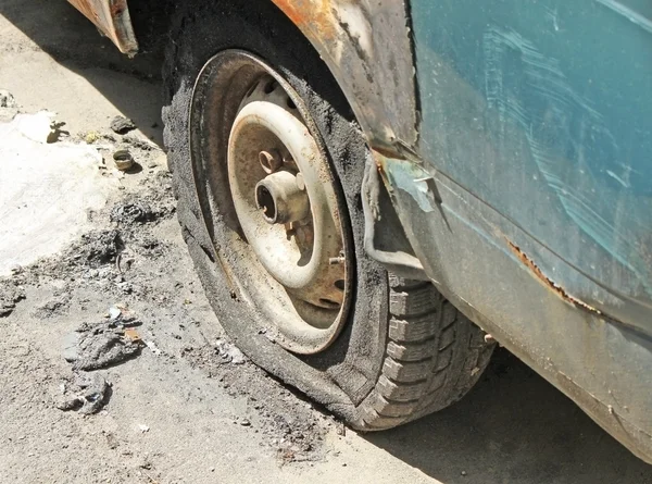 Burned wheel — Stock Photo, Image