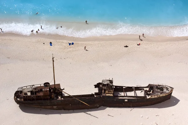 Shipwreck of the Navagio Beach in Zakynthos Greece — Stock Photo, Image