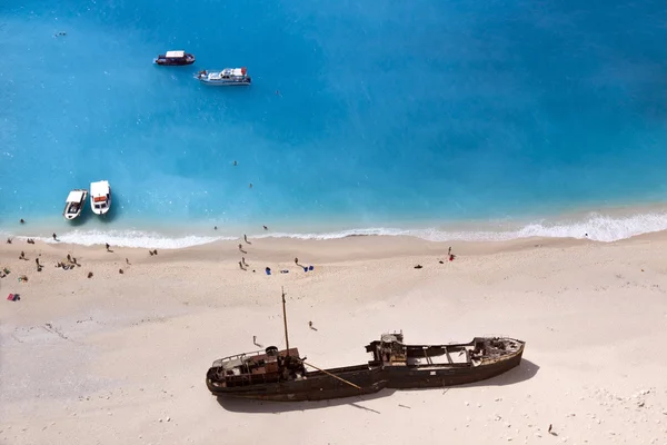 Кораблекрушение пляжа Наваджио — стоковое фото