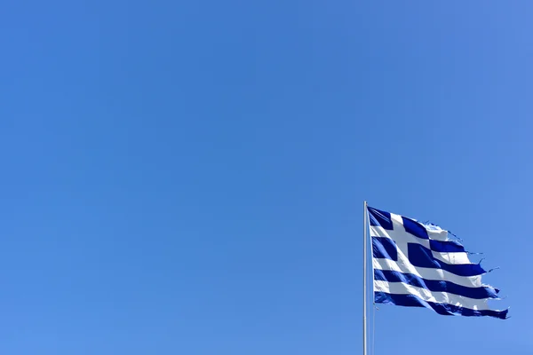 Bandera rasgada de Grecia — Foto de Stock