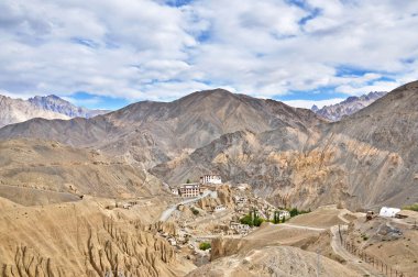 Wide shot of lamayuru monastery clipart