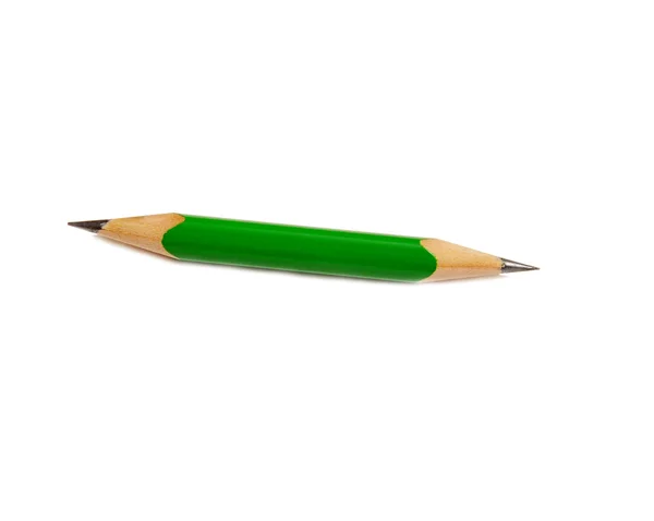 Grön penna slipas i båda ändarna — Stockfoto