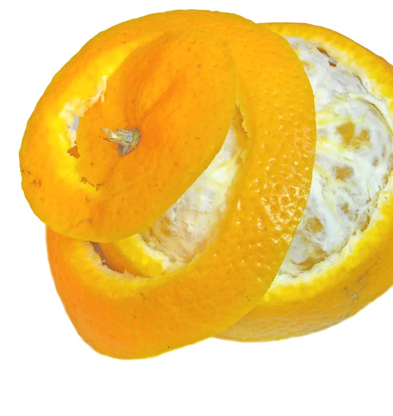 Частично очищенный апельсин — стоковое фото