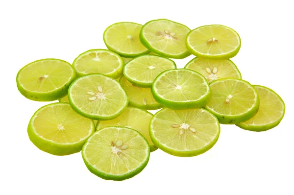 Szeletek, lime, citrom — Stock Fotó