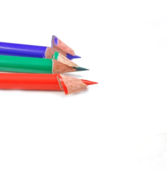 Tres colores de lápiz — Foto de Stock