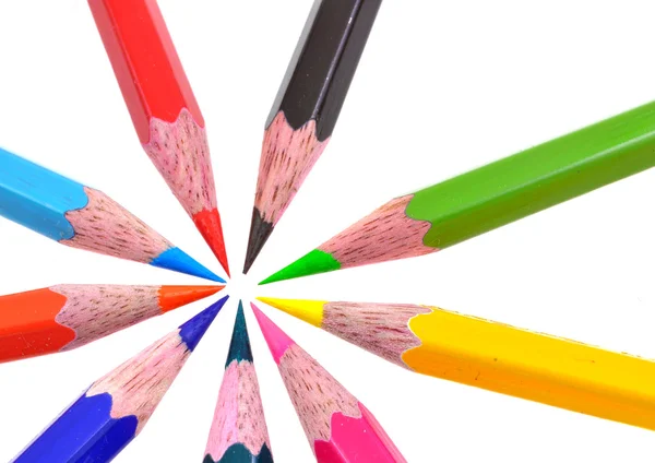 Arranged set of pencil colors — Stock Photo, Image