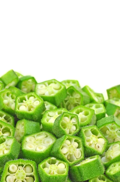 Hög med hackad okra pods — Stockfoto