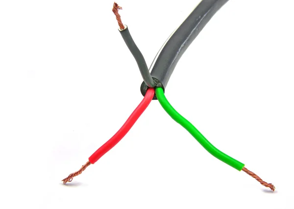 stock image Open three terminals of electric wire