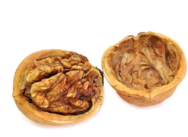 Rozdělit skořápky vlašských ořechů — Stock fotografie