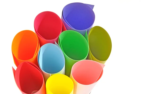Rollen van kleurrijke pastel papieren — Stockfoto