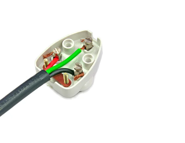 Enchufe eléctrico con conexiones de cable — Foto de Stock
