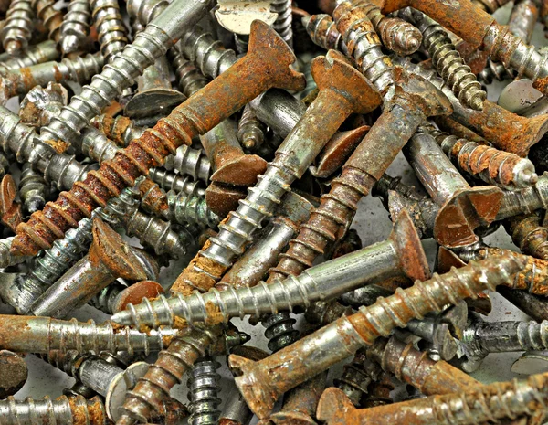 Old rusted screws — Stock Photo, Image