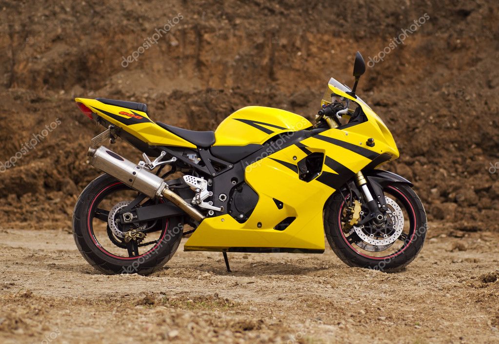 Yellow motorbike on sale