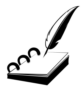 Notepad with quill clipart