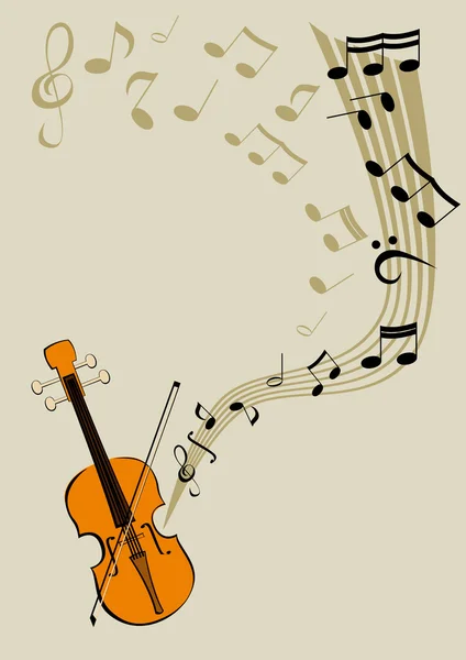 小提琴和笔记 免版税图库矢量图片